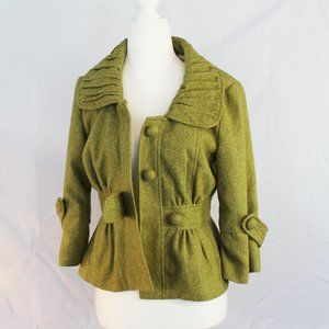 ANTHROPOLOGIE Tabitha Felt 3/4 Sleeve Coat Jacket Sz 4